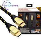 8K60 2 Metre HDMI 2.1 48 Gbps 8k Ultra Hd Premium Sertifikalı 8k 60Hz 4320P 4K 120Hz 2160P 26 Awg D-Hdr Hdcp 2.3 Earc Destekli
