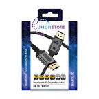 8K UHD DisplayPort v1.4 32.4 Gbps / 24K Gold / Alüminyum Gövdeli 8K 60Hz-4K 120Hz-2K 240HZ-FHD 240Hz Destekli G-Sync &