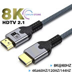 2-Metre HDMI To HDMI Ultra Sertifikalı HDMI 2.1 Kablo 48Gbps 8K/60Hz,4K/120Hz,4K/60Hz, Earc, Hdcp 2.2, D-Hdr, Dolby Vision