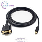 1.8m Mini Displayport To VGA Aktif Kablo - Thunderbolt 1/2 VGA 1920X1200 1080P MacBook Pro Air