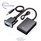 X-Level XCC7804 Ses Girişli VGA To HDMI Dönüştürücü (45 cm Aux Kablo 15 cm VGA Kablo)