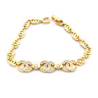 FerizZ Altın Kaplama Taşlı Halkalı Kadın Bileklik BLK-1035