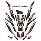 Gogo Honda PCX (2020-2024) Tank Pad Set 010 Siyah/Kırmızı/Gri