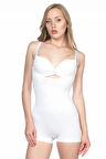 Beyaz Dikişsiz Paçalı Boy Korse 2058