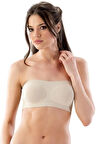Kadın Ten Dikişsiz Pedli Straplez Sütyen 4022