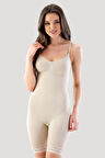 Kadın Bej Seamless Paça Dantelli Boxer Boy Korse 2031