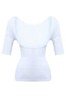 Kadın Beyaz Toparlayıcı Göğsü Açık Kollu Atlet Korse 5014