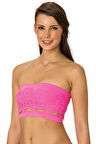 Kadın Fuşya Çift Kat Fileli Straplez Büstiyer 4050