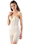 Kadın Bej Seamless Paça Dantelli Boxer Korse 2027