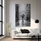 Yağmur Altında Yalnızlık Kanvas Tablo