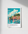 Çerçevesiz Poster Portofino'nun Renkli Kıyıları