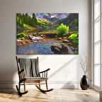 Akarsu Kenarı Sonbahar Kanvas Tablo