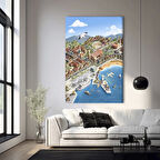 Kuşbakışı Liman Kanvas Tablo