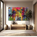 Renkli Yağmur Kanvas Tablo