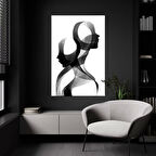 Siyah Beyaz Heykel Kanvas Tablo