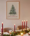 Çerçevesiz Poster Merry Christmas Çam Ağacı