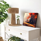 Yangın ve Tren Panoramik Yatay Kanvas Tablo