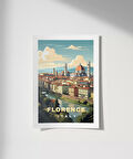 Çerçevesiz Poster Floransa Katedrali ve Şehir Manzarası "