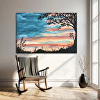 Günbatımı Silüeti Kanvas Tablo