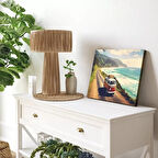 Yeşil Çayırlar ve Otobüs Panoramik Yatay Kanvas Tablo