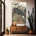 Yapraklar Önündeki Turna Kuşu Kanvas Tablo