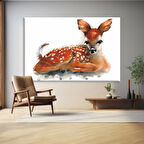 Yavru Geyik Dokunuşu Kanvas Tablo