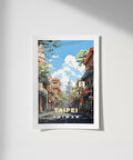 Çerçevesiz Poster Taipei Sokak Manzarası