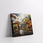 Dört Mevsim Şehir Kanvas Tablo