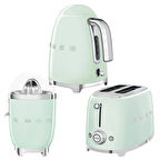 Smeg Pastel Yeşil Kettle-1x2 Ekmek Kızartma Makinesi ve Narenciye Sıkacağı Seti