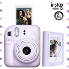 Instax mini 12 Lila Fotoğraf Makinesi ve ve 28'li Mini Albüm Seti