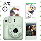 Instax mini 12 Yeşil Fotoğraf Makinesi-Çerçeve ve 10'lu mini Film Seti