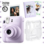 Instax mini 12 Lila Fotoğraf Makinesi-10'lu Film-Mini Albüm ve Şeffaf Kılıf Seti