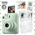 Instax mini 12 Yeşil Fotoğraf Makinesi-30'lu Film-Albüm-Mandal-Çerçeve ve Kılıf Mega Set 2-FOTSI197-S8-MS2