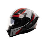 Nukro 853 Shine Red Blue Full Face Motosiklet Kaskı