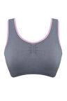Kadın Gri Çift Kat Sporcu Toparlayıcı Büstiyer  4024