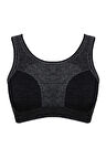 Kadın Siyah Çift Kat Sporcu Toparlayıcı Büstiyer Sütyen 4026