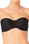 Kadın Siyah Sırtı Şeffaf Destekli Straplez Sütyen 702