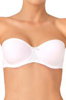 Kadın Beyaz Sırtı Şeffaf Destekli Straplez Sütyen 702
