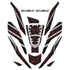 Gogo Honda PCX (2020-2024) Tank Pad Set 005 Siyah/Karbon/Kırmızı