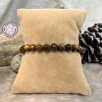 Uretti - Tuğba 6667 - El Yapımı Doğal Taş Erkek Bileklik - Kaplan Gözü