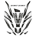 Gogo Honda PCX (2020-2024) Tank Pad Set 004 Siyah/Gri