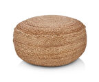 Dekoratif Yuvarlak Naturel Hasır Jüt Puf 40x20cm