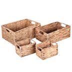 Dekoratif Dikdörtgen Sepet Düzenleyici Sele 4 lü