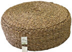 Dekoratif Yuvarlak Naturel Hasır Yassı Puf Minder 60x20cm