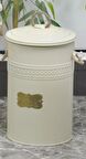Metal 16 Litre Büyük Un Bakliyat Kovası Krem