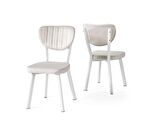 Salon Balkon ve Mutfak Sandalyesi Metal Gövde Babyface Kumaş Krem 2 ADET