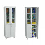 Mdf Lake Pleksi Cam Mutfak ve Banyo Boy Dolabı Geniş Demonte