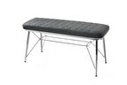 Bench Puf Metal Retro Ayaklı Gri Babyface Kumaş
