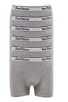 6 adet Feelline Gri Pamuklu Doğal Likralı Erkek Boxer