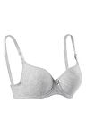 Silikonlu Desteksiz Telli Düz Boş Sütyen Gri